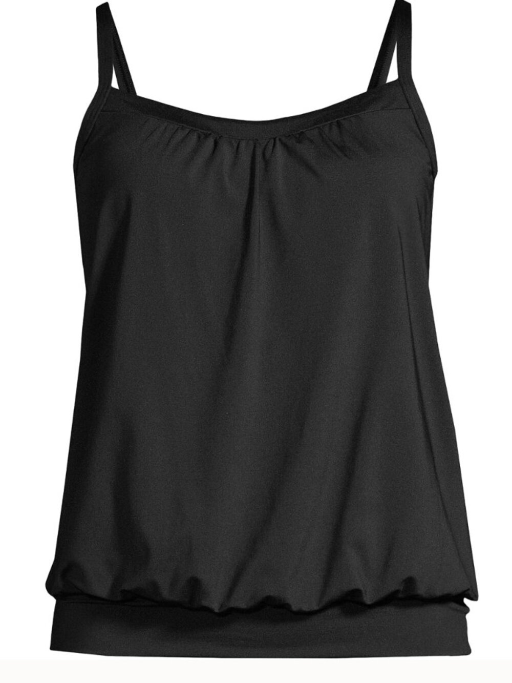 NWT Womens D-cup Chlorine Resistant Blouson Tankini Swimsuit Top Adjustable